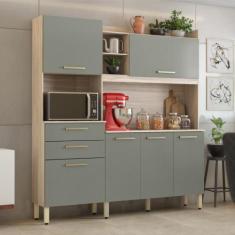 Imagem de Cozinha Completa 6 Portas Savana Avena Menta - Mais de Casa