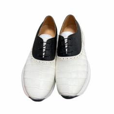 Imagem de Tênis masculino autêntico de pele de crocodilo de cor mista, couro de jacaré, exótico, genuíno, masculino, com cadarço macio, Bege, 39