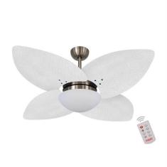 Imagem de Ventilador De Teto Kovalski Bronze 4 Pás Palmae Branco 220V Com Contro