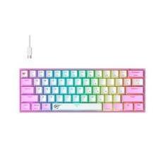 Imagem de Teclado Mecânico Gamer Havit KB877L, RGB, USB, Branco e Roxo