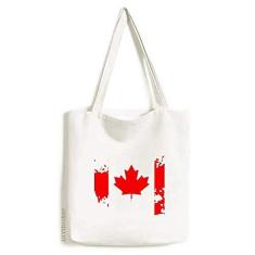 Imagem de Bolsa de compras casual com bandeira do sabor do Canadá e folha de bordo