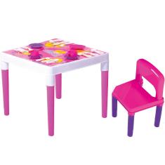 Imagem de Mesinha Infantil Bell Toy Multiatividades Debbie - 1 Cadeira - Rosa/Lilás