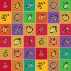 Imagem de Adesivo de ejo Cozinha Frutas Coloridas 15x15 cm 36un