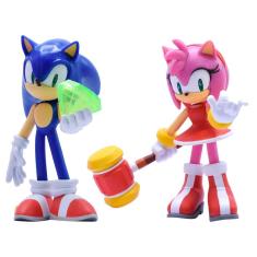 Imagem de Bonecos Sonic the Hedgehog - Sonic e Amy 10 cm Just Toys