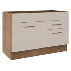 Imagem de Balcão Gabinete de Pia 1 Porta e 2 Gavetas Rustic/crema Agata Madesa
