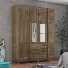 Imagem de Guarda Roupa Casal com Espelho e Pés 10 Portas 3 Gavetas Paris
