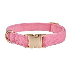 Imagem de YUDOTE Coleira ultra macia para cães com fivela de metal de algodão cotelê para cães grandes, médios e pequenos, rosa rosado