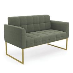Imagem de Sofá Namoradeira 2 Lugares Industrial Dourado Elisa Bouclê D03 - D`rossi Cor Menta
