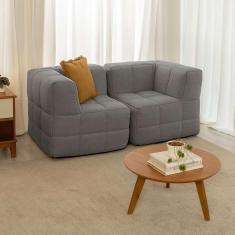 Imagem de sofá guldi popup com 2 módulos canto linho cinza