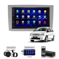 Imagem de Kit Central Multimídia Meriva Mp5 / Mp8 + Moldura Prata + Câmera + TV 