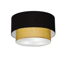 Imagem de Plafon Duplo Cilíndrico Md-3045 40X35cm Bivolt Preto Palha