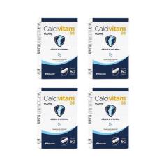 Imagem de Kit 4 Calcivitam D3 Calcio E Vitamina D3 60 Caps - Herbamed