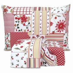 Imagem de Jogo De Lençol Casal Queen Elástico Estampado Algodão 3 Peças - Berve