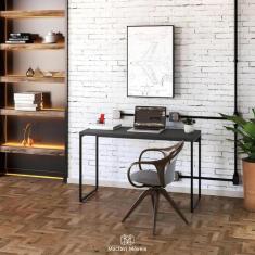 Imagem de Mesa Preta De Computador Estilo Industrial Design Único 150X60 Para Ho