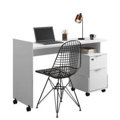 Imagem de Mesa Para Escritório Estudos Alessa M1 Lukaliam Branco