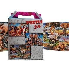 Imagem de Kit 4 Quebra-cabeça Infantil Para Presente 24 Peças Grandes