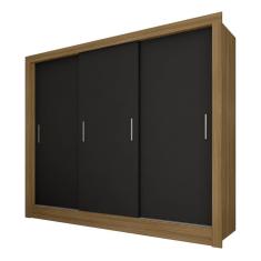 Imagem de Guarda Roupa 3 Portas De Correr Casal Aurora Borea/pret - M. Arapongas