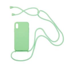 Imagem de Capa de telefone de silicone com alça de colar crossbody para iPhone 15 14 13 12 Pro Max 11 Pro Max XR XS Max Capa traseira de ombro, verde, para iPhone 14 Pro