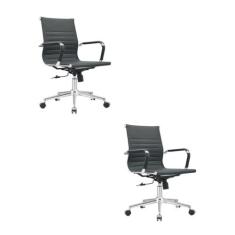 Imagem de Kit com 2 Cadeiras para Escritório Diretor Manhattan Preto