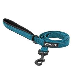Imagem de Best Pet Supplies Coleira Refletora Voyager Para Cães Com Alça De Neoprene 1 5 M De Comprimento Suporta Filhotes Pequenos Médios E Grandes Fofos E Resistentes Para Caminhar Correr E Treinar - Turquesa M