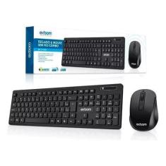 Imagem de teclado e mouse sem fio Exbom BK-S1000F ABNT2 de cor preto