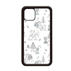 Imagem de Capa para iPhone 12 Pro Max de desenho animado pássaro montanha e estrela para Apple Mini Mobile Case Shell