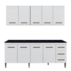 Imagem de Cozinha Completa 9 Portas E 3 Gavetas Atenas Kaiki Moveis Branco