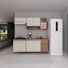 Imagem de Cozinha Modulada Compacta Fidelitá Paris 4 Peças 190cm 9 Portas 3 Gave