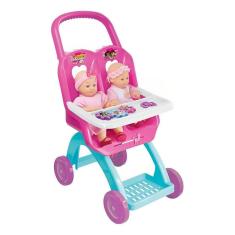 Imagem de Carrinho de Boneca Infantil Duplo Rosa Rosa Brinquedo Lider Menina 
