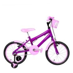 Imagem de Bicicleta Infantil Feminina Aro 16 Alumínio Violeta E Rosa