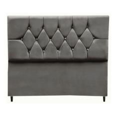 Imagem de Cabeceira Cama Box Estofada Casal 140 cm Geovana Suede Cinza