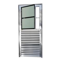 Imagem de Porta de Alumínio Postigo 210x86cm com Vidro Boreal Anodizado Super Br