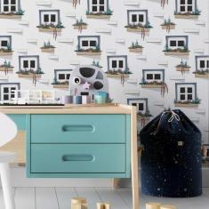 Imagem de Papel de Parede Adesivo Janelas e jardineiras N03069 Rolo de 0,58x3,00