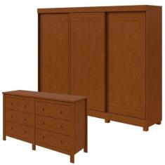 Imagem de Conjunto De Guarda-roupa 3 Portas 4 Gavetas Nice Com P s e C