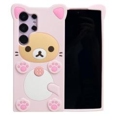 Imagem de MONEHOYSY Capa de desenho animado para Samsung Galaxy S22 6,1 polegadas, moda fofa 3D gatinho fofo kawaii silicone macio animal tectivo gel choque de gel capa traseira para crianças mulheres meninas