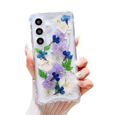 Imagem de Lewrtser Capa para celular compatível com Samsung Galaxy S24 com estampa de flores fofas, estampa floral, transparente, à prova de choque, capa protetora de substituição para Samsung Galaxy S24 (flor
