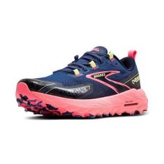 Imagem de Brooks Tênis de corrida feminino Cascadia 18 Mountain Trail, Cinza azul/rosa/limão ensolarado, 38