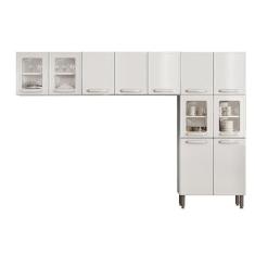 Imagem de Kit De Cozinha Completa 3 Peças Evidence (2 Armários + 1 Paneleiro) Cpt56 Branco - Bertolini