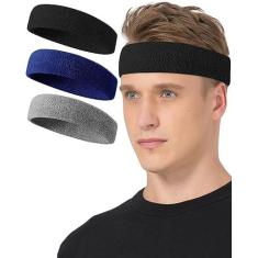 Imagem de Tanluhu Faixas de cabelo esportivas para malhar, execise, tênis, basquete, corrida – tecido felpudo atlético de algodão para homens e mulheres