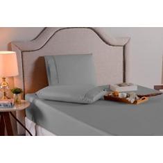 Imagem de Jogo lençol de solteiro 3 peças cinza 100% algodão 200 fios - Shopping