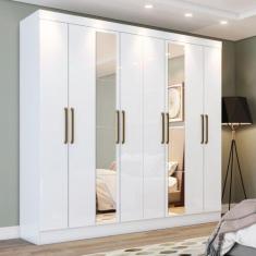 Imagem de Guarda Roupa Casal 8 Portas 4 Gavetas Com Espelho Nevi Casa 812