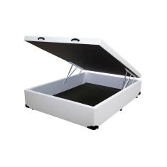 Imagem de Cama Box Baú Blindado Casal HomeQueen Corino Branco 41x138x188