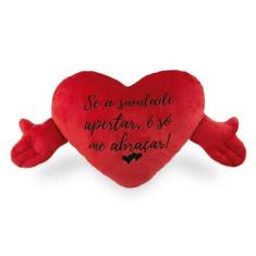 Imagem de Coração de Pelúcia Ultra-soft com Mãos Frases 75cm - Toybrink, Se a sa