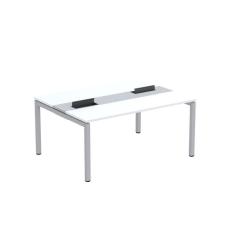 Imagem de Mesa Plataforma Dupla com Pé de Aço para Coworking 160x120 Pdc16/12/2p Branco/Cinza