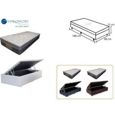 Imagem de Conjunto Solteiro C/Colchão Sleep Fresh Sanko + Cama Box Baú Jadmax 88