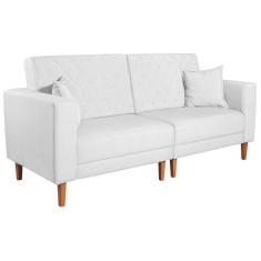 Imagem de Sofá 03 Lugares Living Ponza Sintético Cor Branco