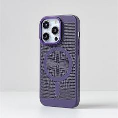 Imagem de Capa magnética de resfriamento de dissipação de calor para iPhone 15 14 Pro 11 13 12 Pro Max Grid respirável à prova de choque fina capa rígida para PC, T10, para iPhone 15 Plus