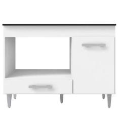 Imagem de Balcão para Cooktop 1 Porta Carla Branco 1770 AJL Móveis