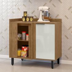 Imagem de Balcão Para Cozinha Canto Reto Toscana Espresso Móveis Freijó/Off Whit