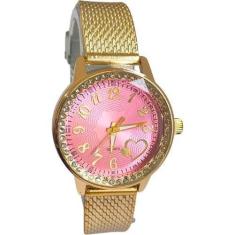 Imagem de Relógio De Pulso Feminino Luxo Moda 100% Original Dourado - Azmar Semi